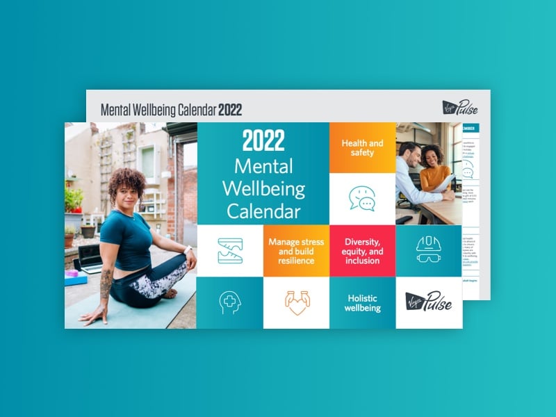 2022 mental wellbeing calendar mockup