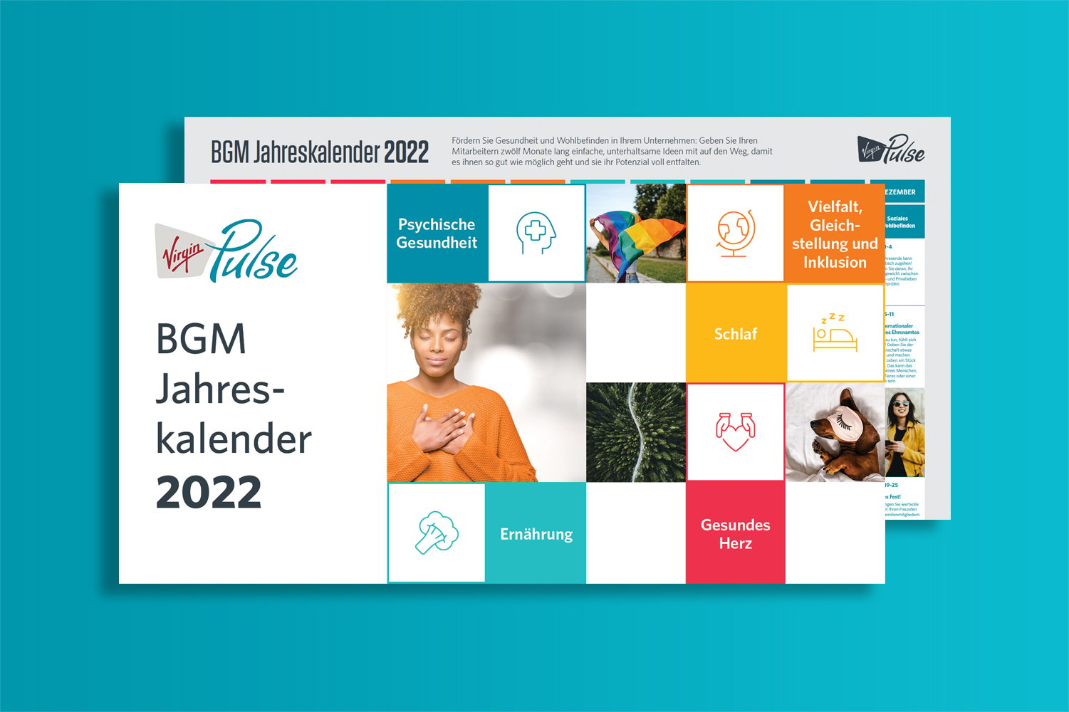 2020 wellbeing calendar mockup DE