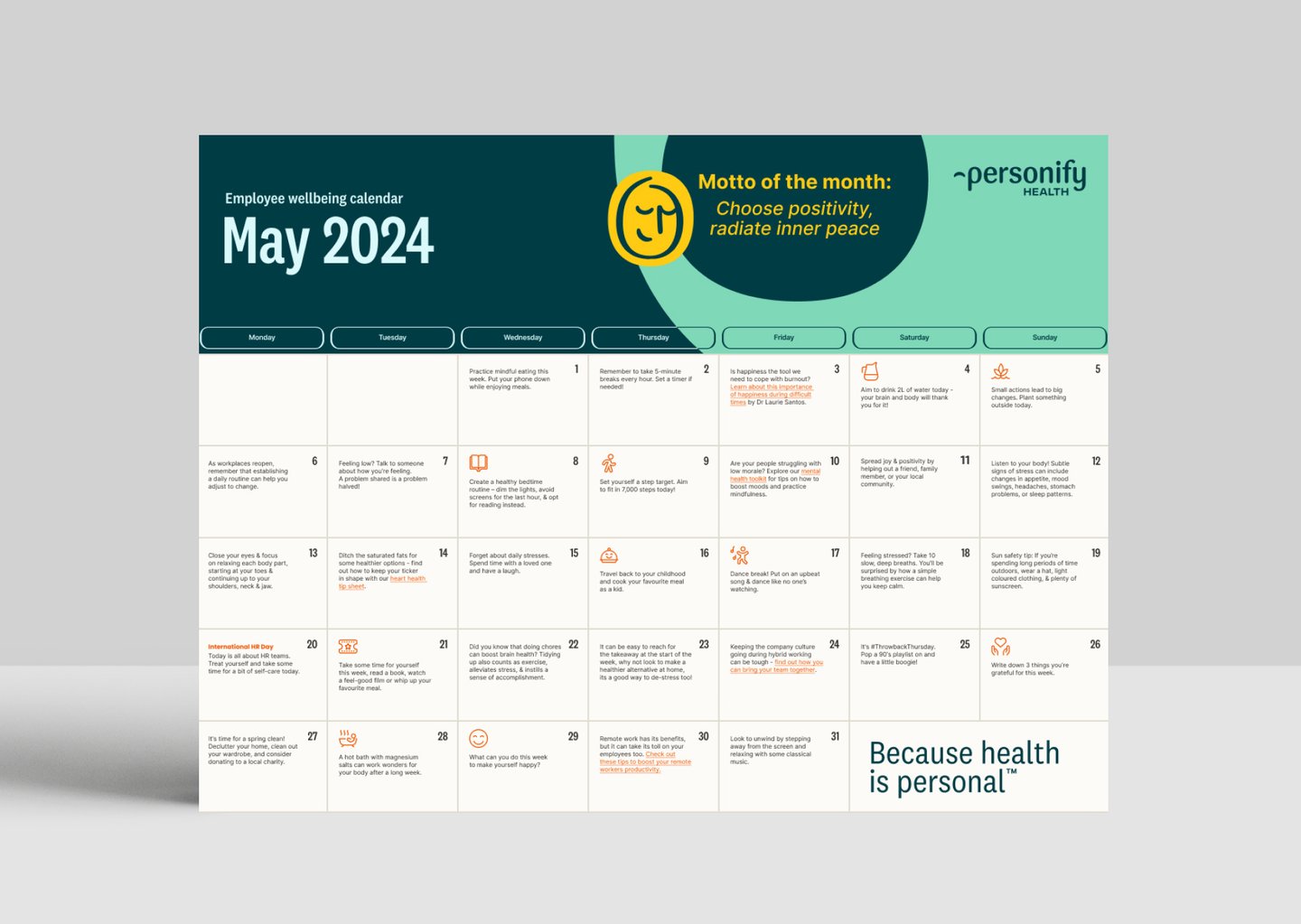 May 2024 Wellbeing Calendar DOWNLOAD NOW 🤩