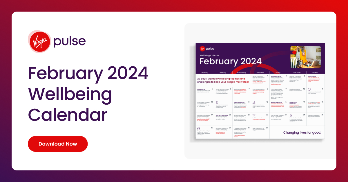 February 2024 Wellbeing Calendar Virgin Pulse