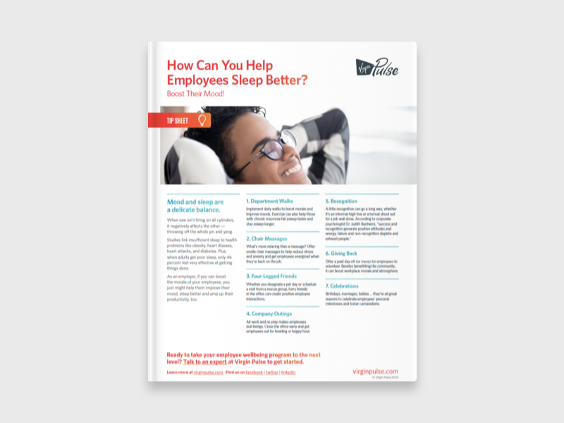 How can you help employees sleep better?